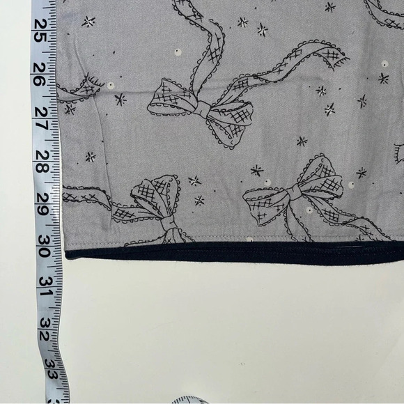 Victoria’s Secret Light Gray Black Bow Print Wide Leg Pajama Pants Small Women’s - Picture 9 of 12